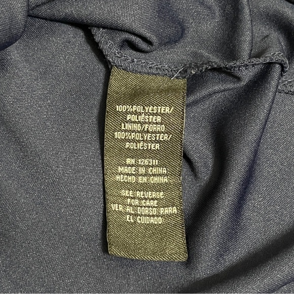 RN Studio by Ronni Nicole Navy Polka Dot Chiffon Dress Size 14 - Picture 9 of 12